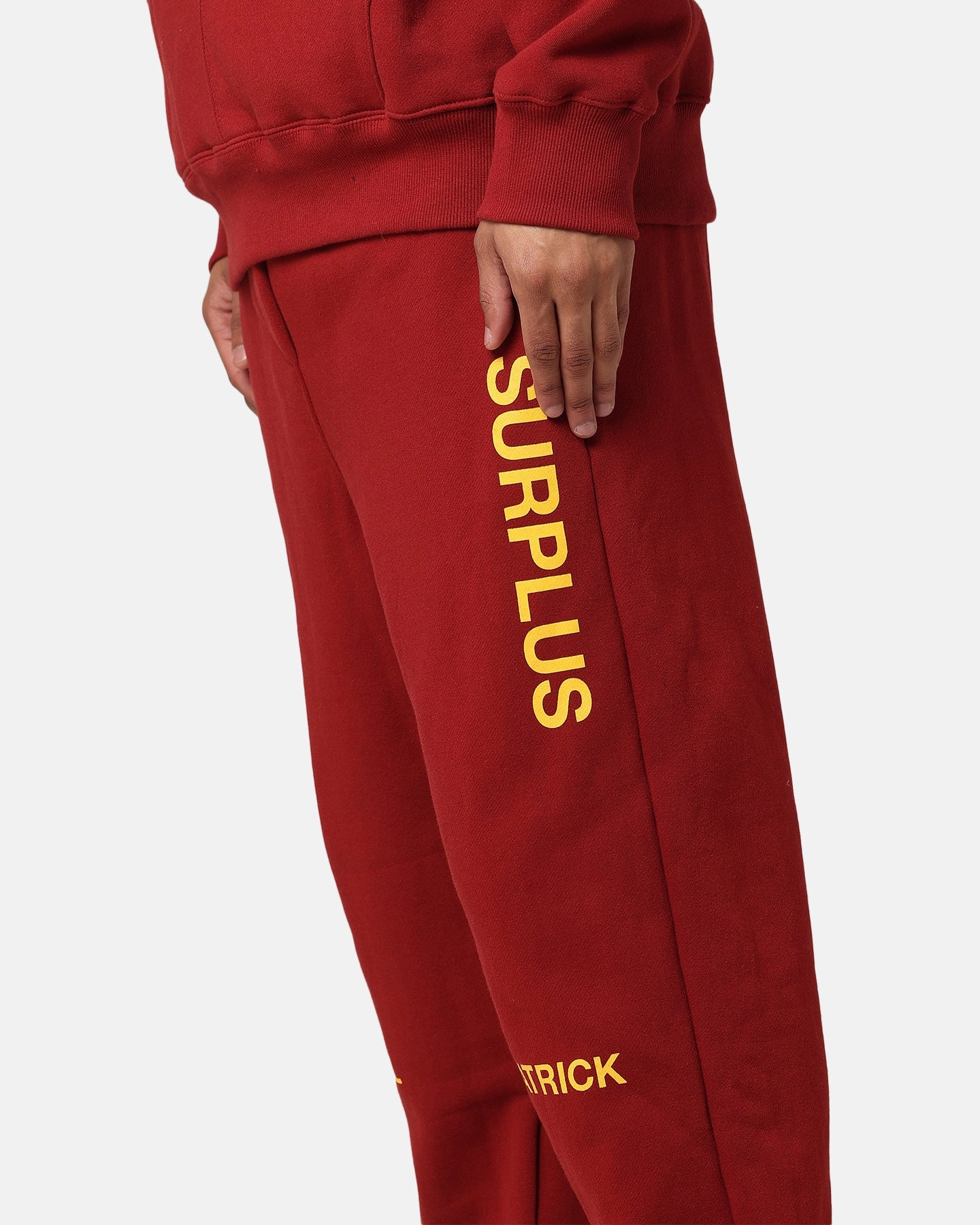 Daniel Patrick Surplus Logo Sweatpants Maroon/Yellow Odor Control Treatment
