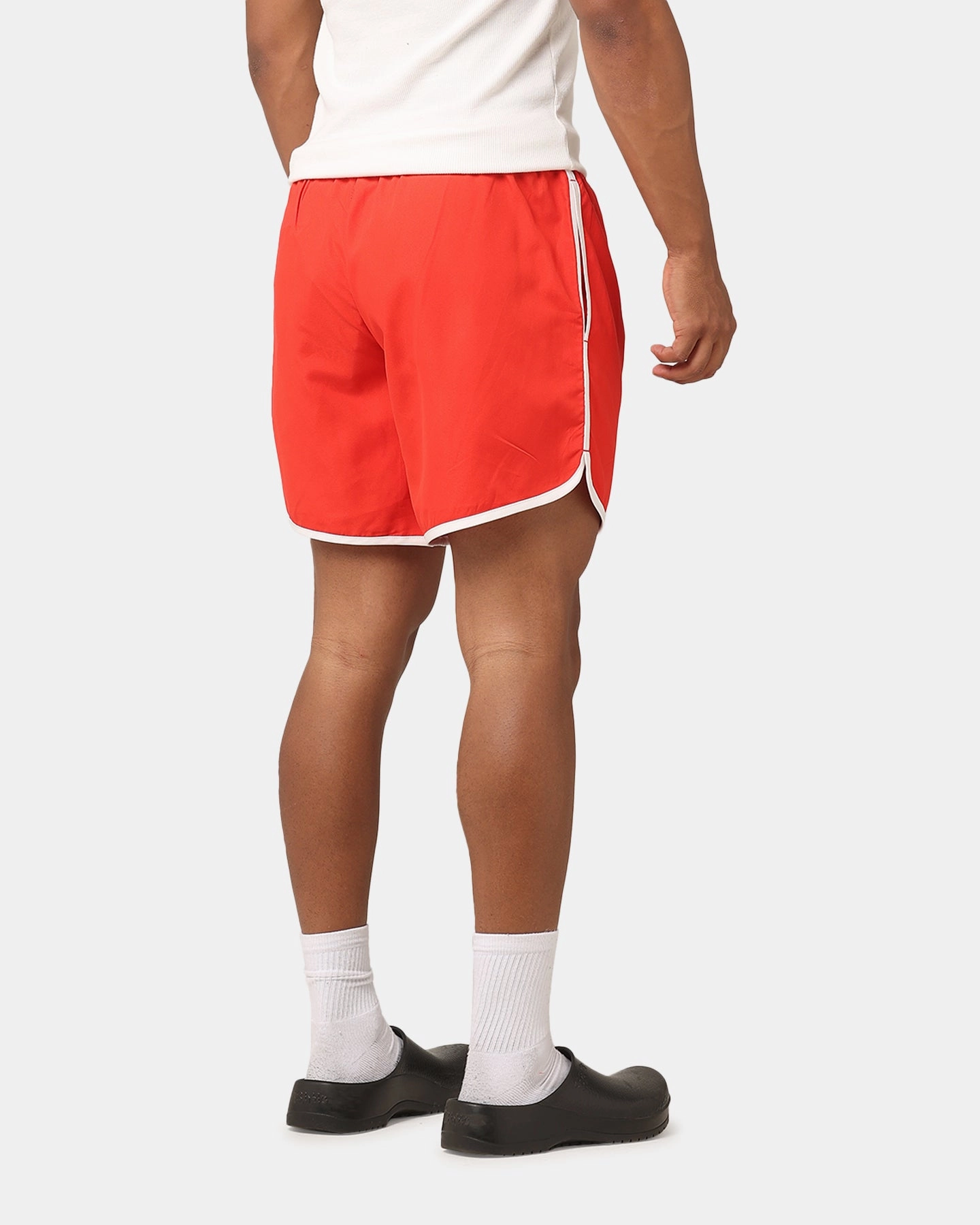 Roll Up Cuff Design Unisex Design XXIII Summer Swim Shorts Red