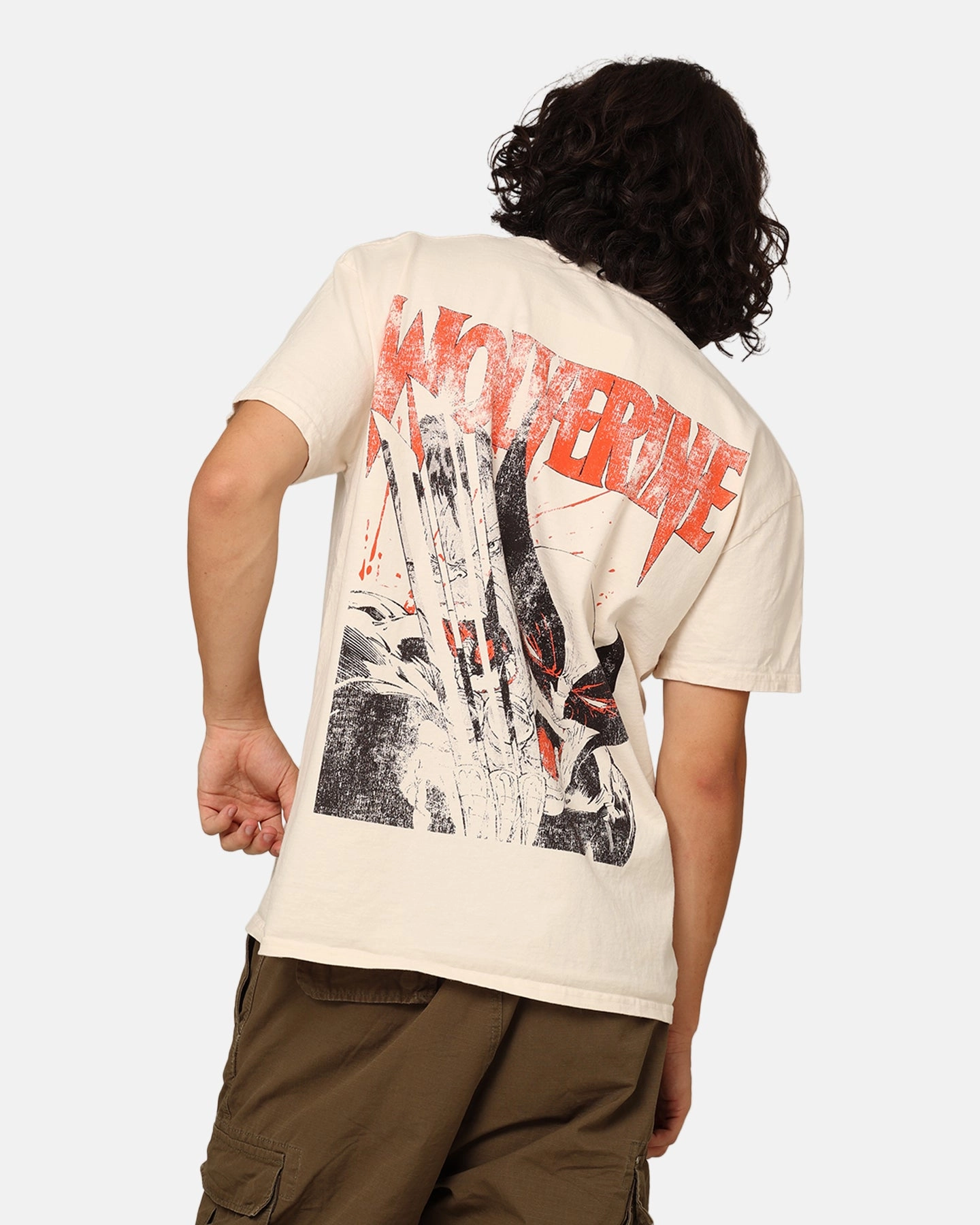 Marvel X-Men Wolverine Heavyweight T-Shirt Off White Versatile Comfort Wear