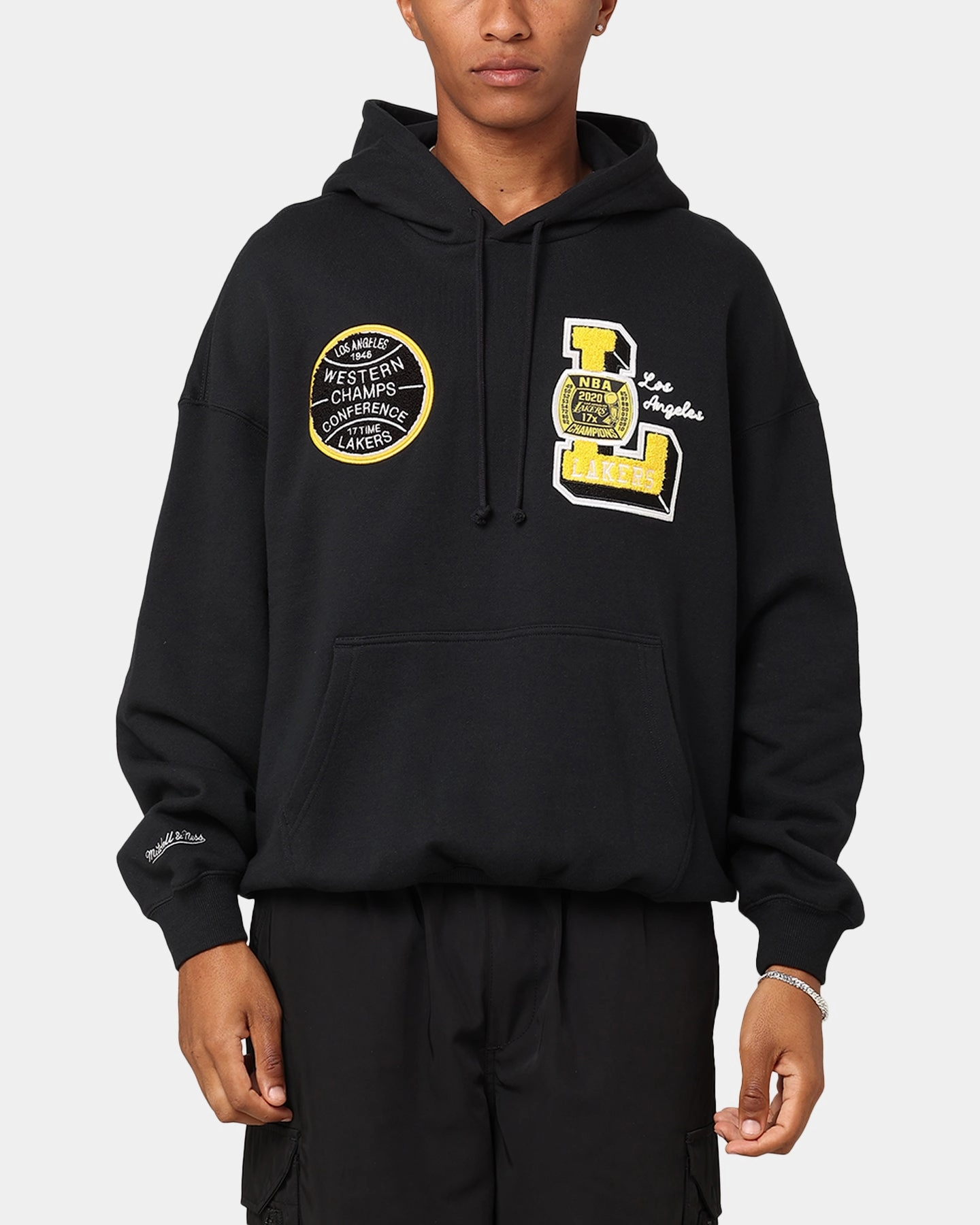 Mitchell & Ness Los Angeles Lakers Conference Hoodie Faded Black Slim Profile
