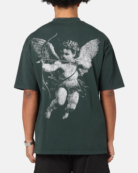 Saint Morta Redemption Mock Neck T-Shirt Green V neck elegance