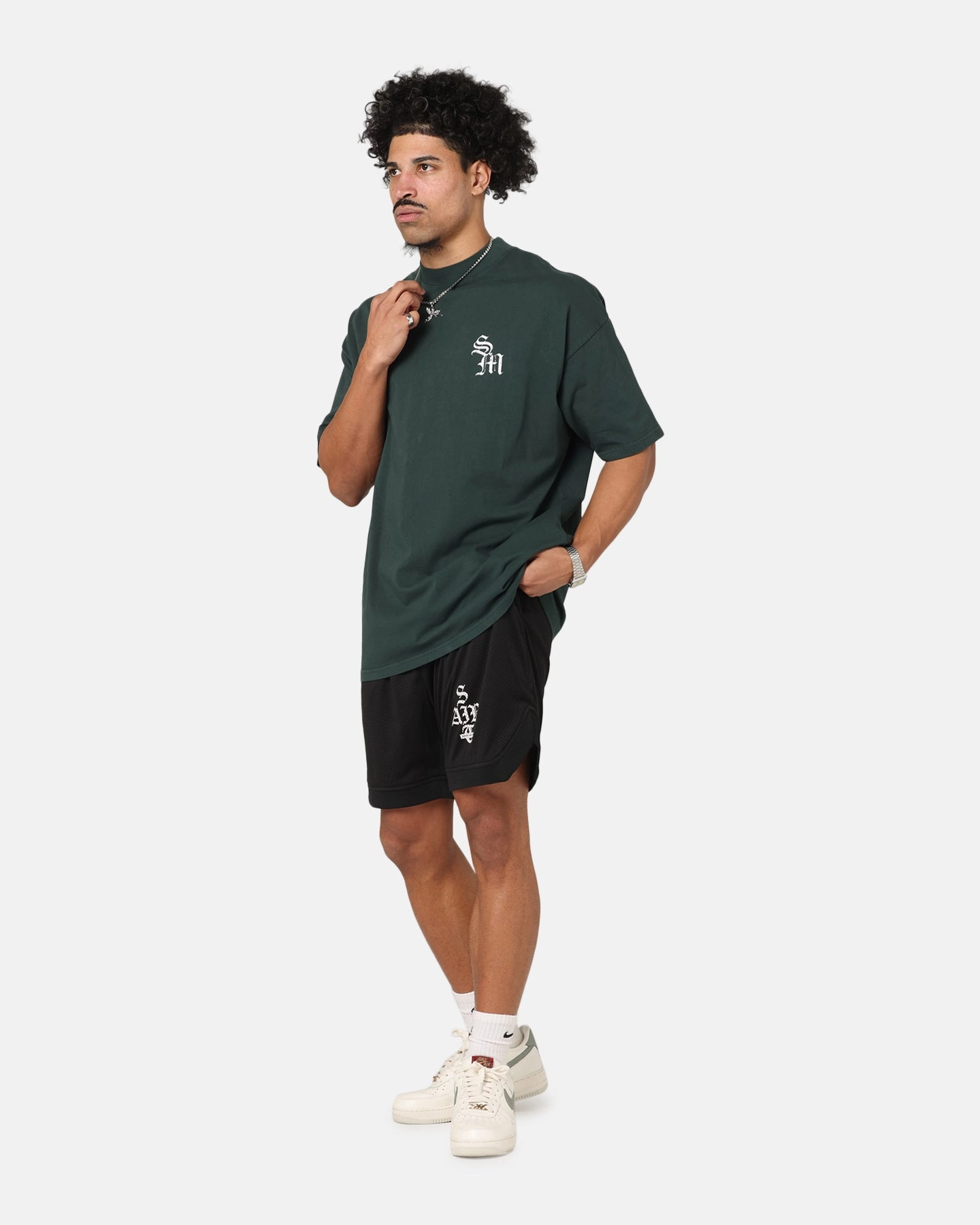 Saint Morta Redemption Mock Neck T-Shirt Green Casual Layering Wear