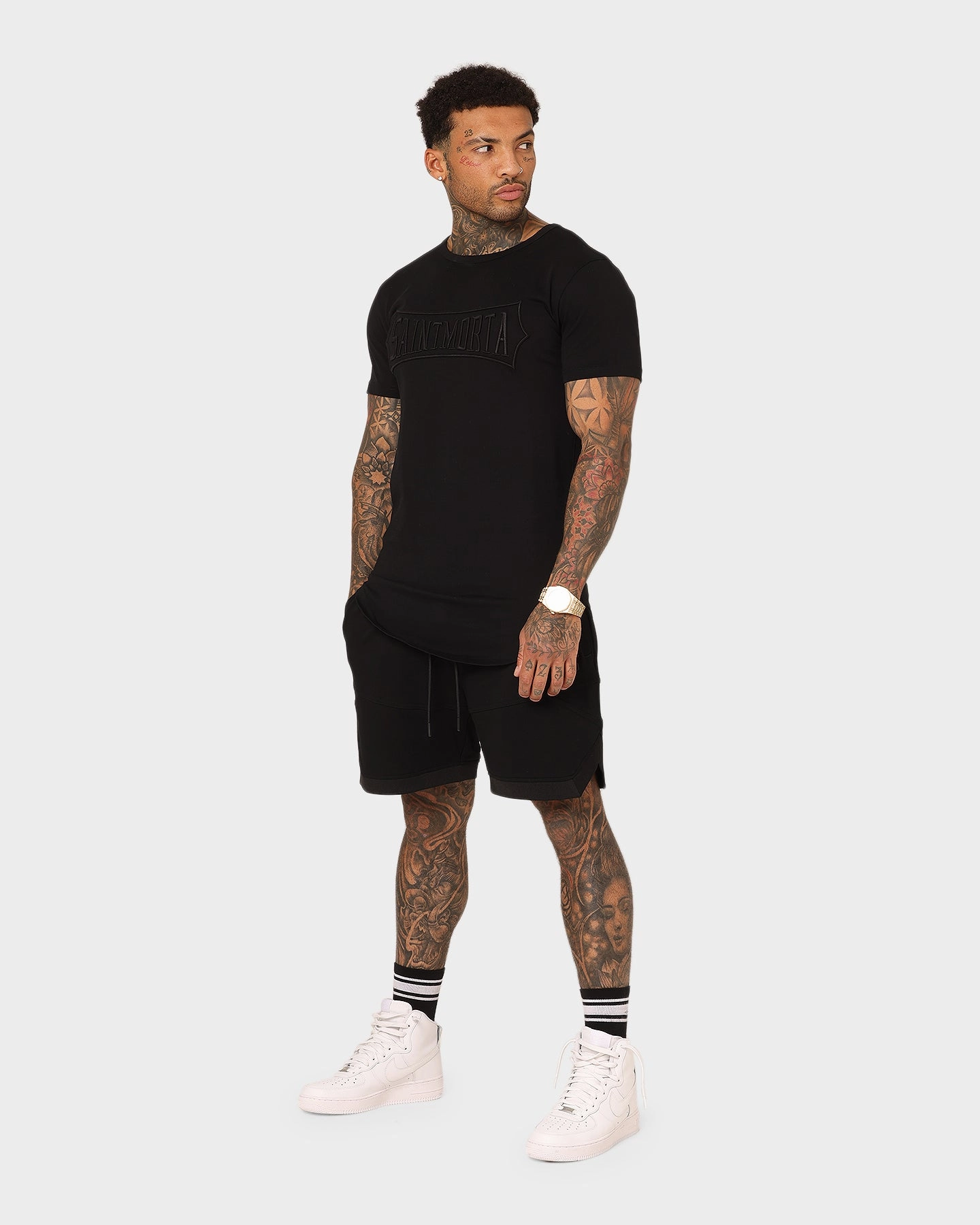 Saint Morta Annex Inset Basketball Shorts Black Lounge Wear stain - resistant