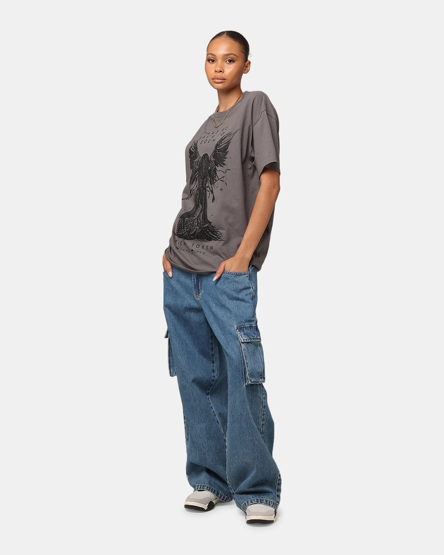 Light Fit Sleep Token Back To Eden T-Shirt Charcoal