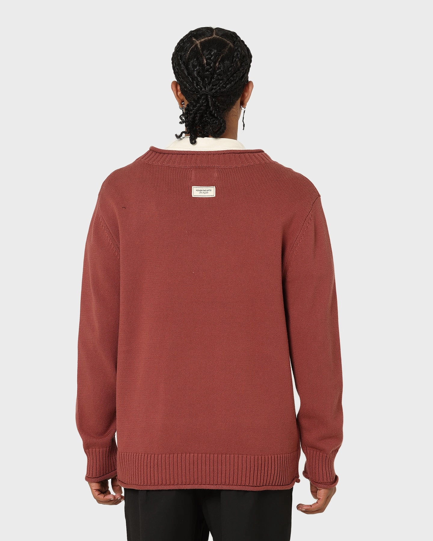 Layered Collar Design Non Restrictive Tailoring Honor The Gift HTG Pack Sweater Hickory