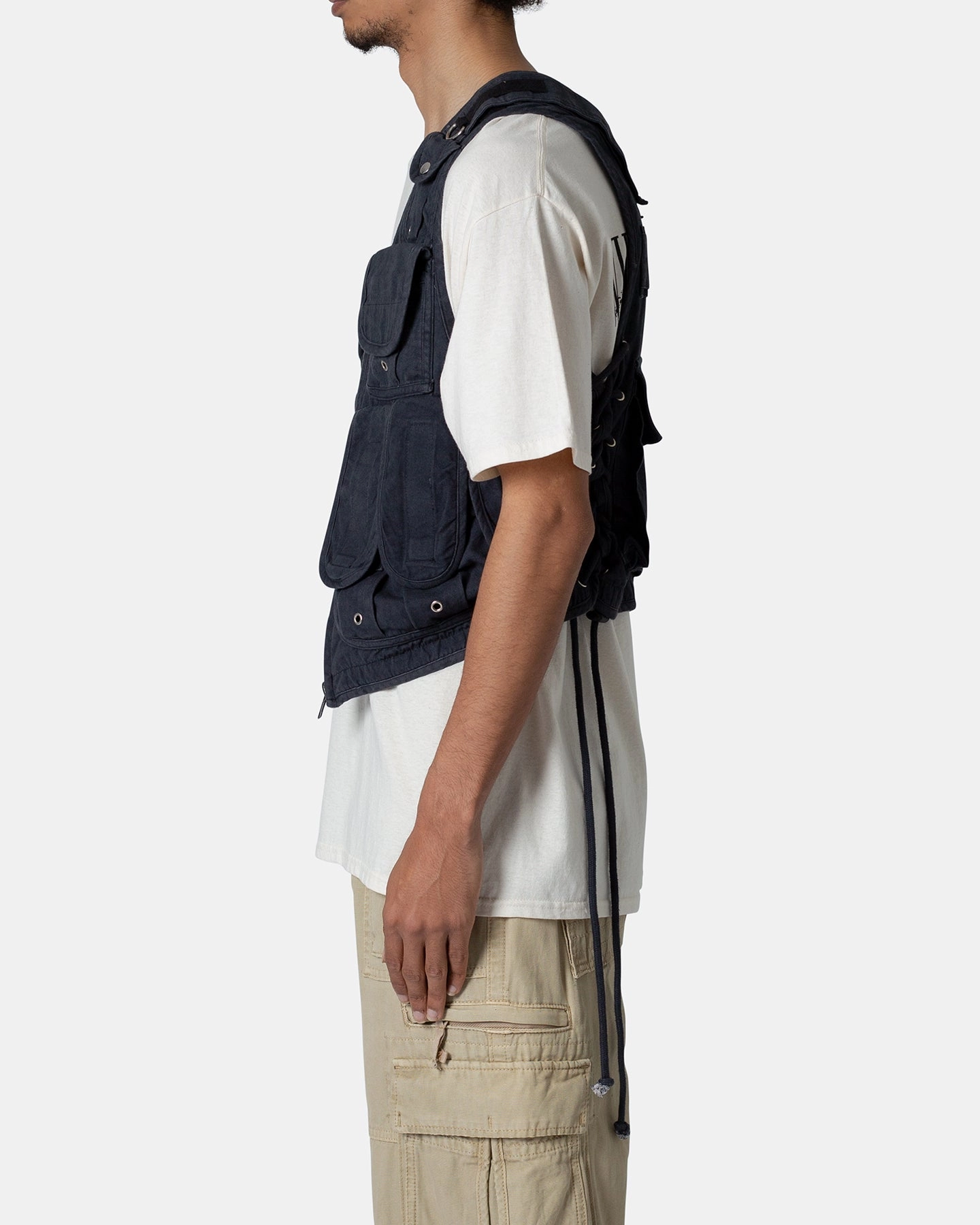 MNML Drawcord Utility Vest Black Comfortable Shield