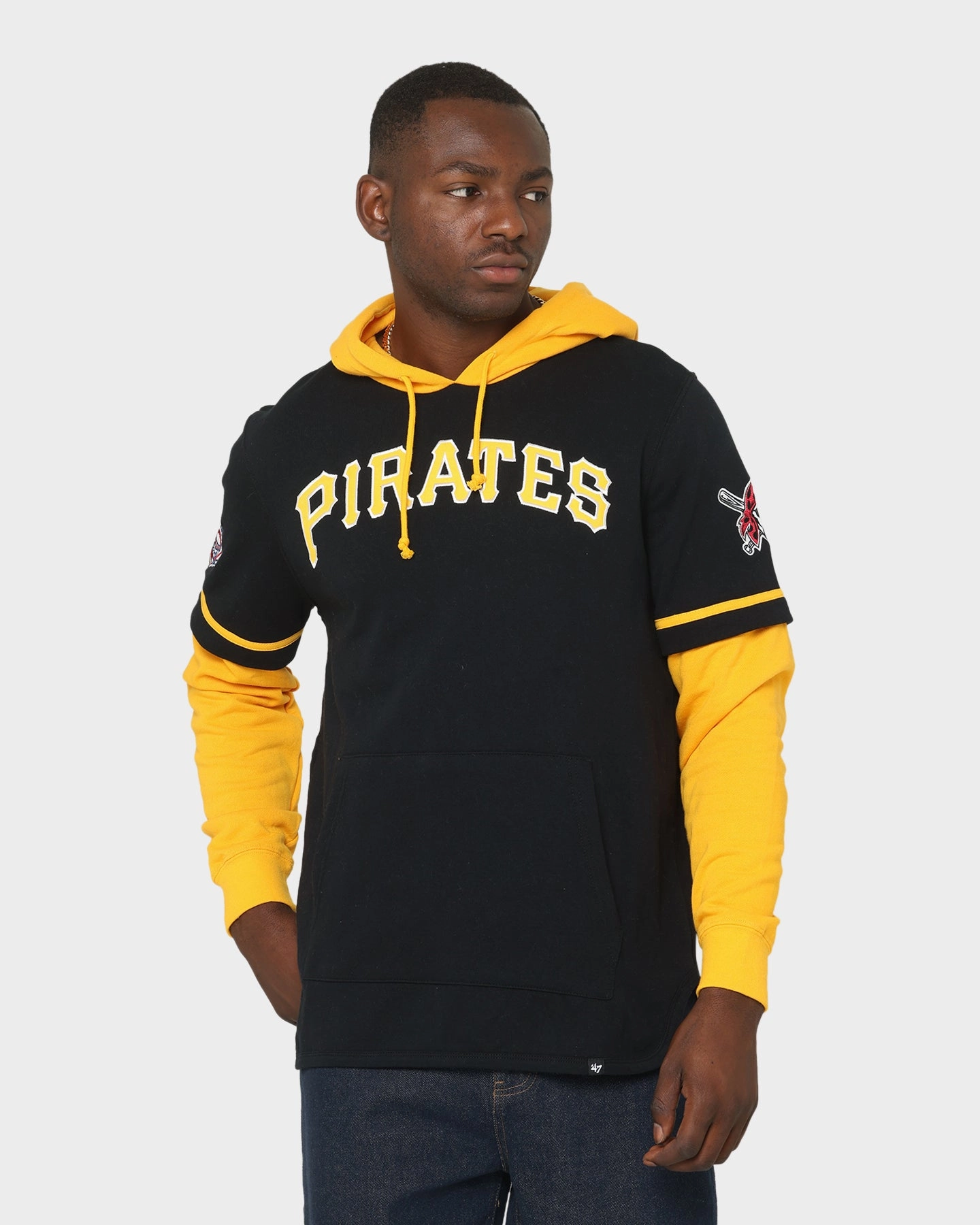 47 Brand Pittsburg Pirates Shortstop Hoodie Jet Black monochromatic Serve