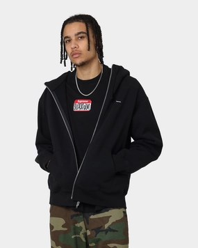 Supreme Box Facemask Zip Up Hooded Sweatshirt Black Outdoor Function Moisture wicking