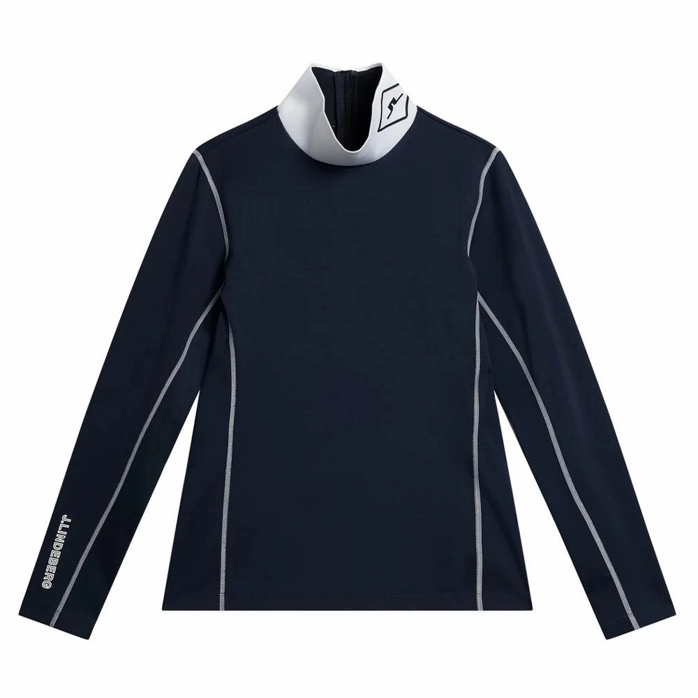 Relaxed City Style Cold Weather Gear J.Lindeberg Powderhorn Mid Layer Golf Pullover JL Navy - FW23 Women