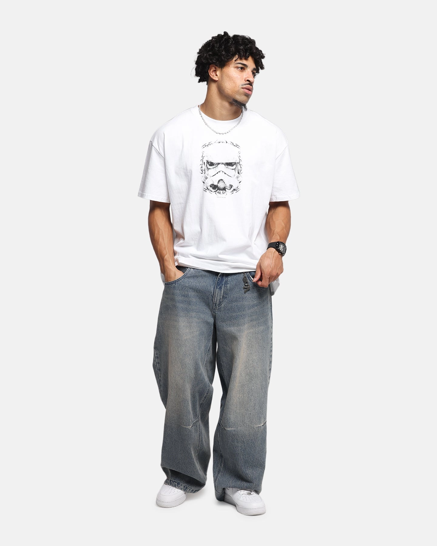 73 Studio Star Wars Join The Empire Vintage T-Shirt White Classic Crew Neck Easygoing Wear