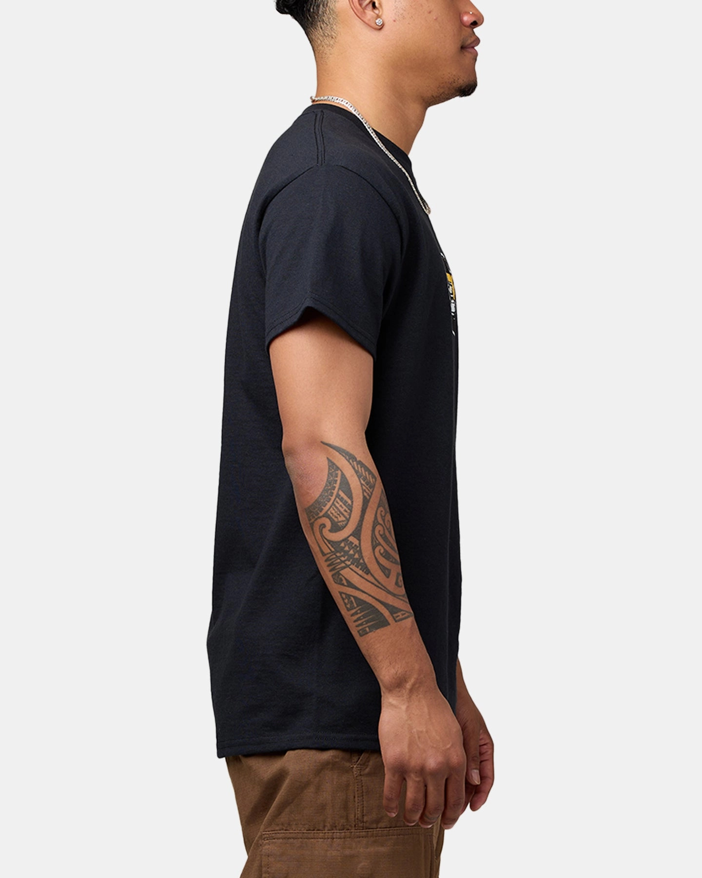 Multi Directional Stretch School spirit Felt Driveway T-Shirt Black