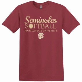 Trendy Piece vacation wear Ragz Adult/Unisex Seminoles Softball Design Short Sleeve T-shirt - Garnet