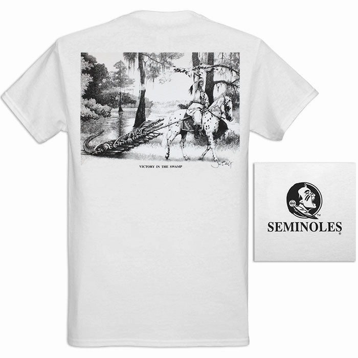 Ragz Adult/Unisex Seminoles Victory in the Swamp Joe Belt T-shirt - White Fresh Outfit Style