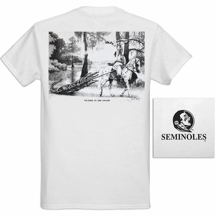 Ragz Adult/Unisex Seminoles Victory in the Swamp Joe Belt T-shirt - White Easy Wear Option Breathable Mesh Panels