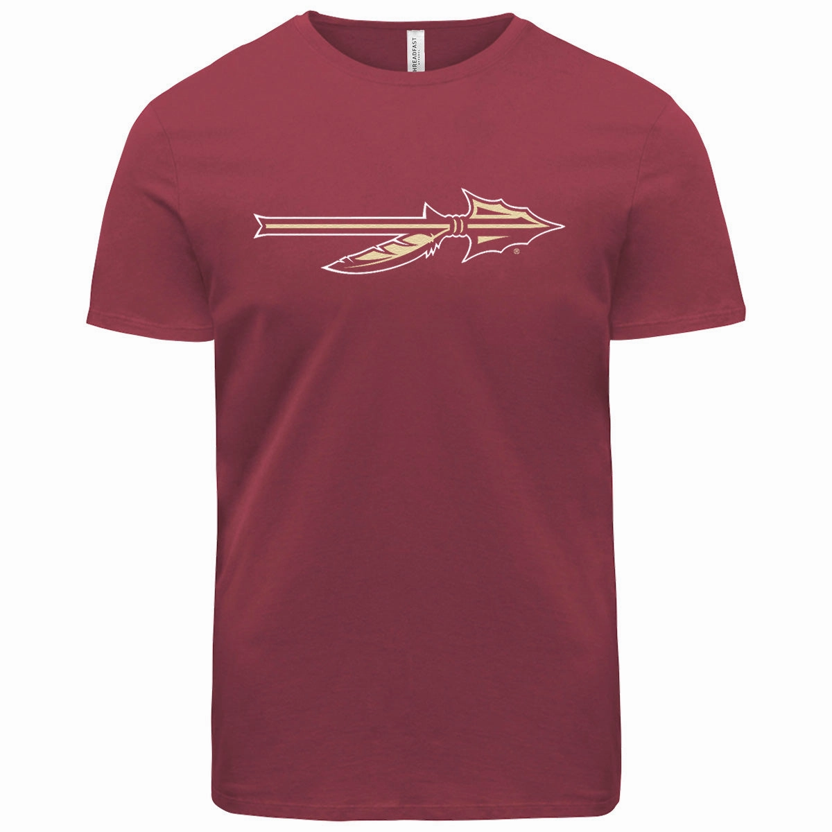 ReinforcedNeckline Ragz Adult/Unisex Spear Logo Short Sleeve T-shirt - Garnet