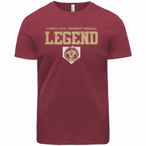 Ragz Men's Florida State University Mike Martin Legend Design Short Sleeve T-shirt - Garnet Short sleeved breeziness Comfortable apparel
