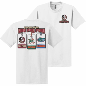 Ragz Men's Florida State You Get What You Pay For Design Short Sleeve T-shirt - White Trendy All-Day