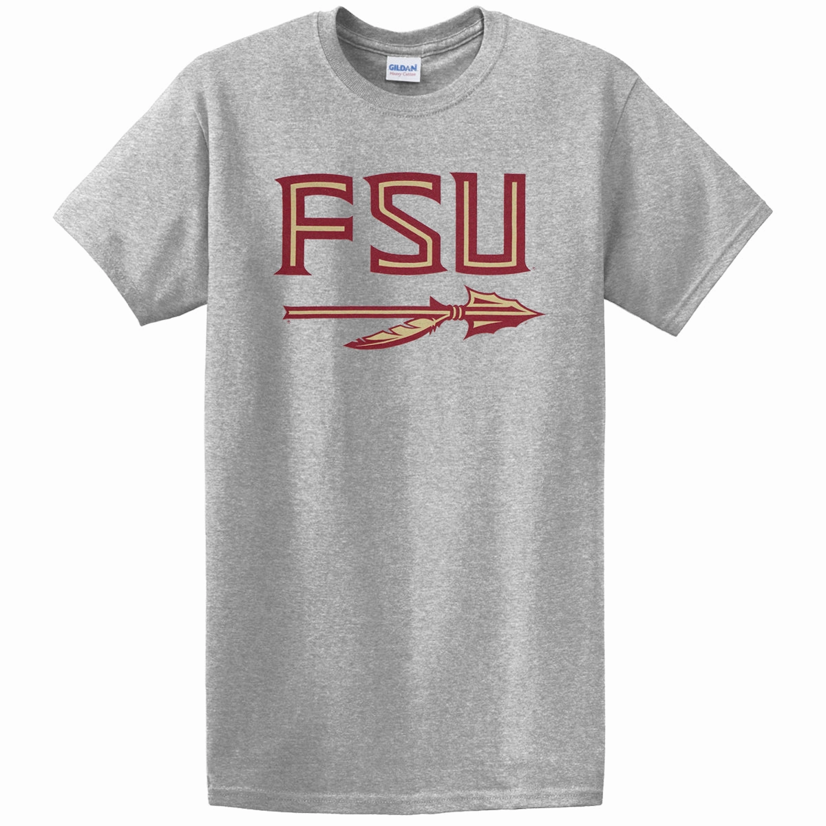 Ragz Men's FSU Spear Value Priced Short Sleeve T-shirt - Oxford Moisture Control Fabric Wrinkle Resistant Material