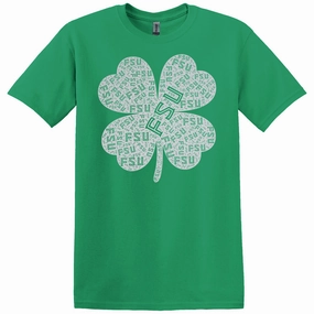 Regular fit normality Chilly Layer Ragz Men's Shamrock FSU Design Short Sleeve T-shirt - Kelly Green