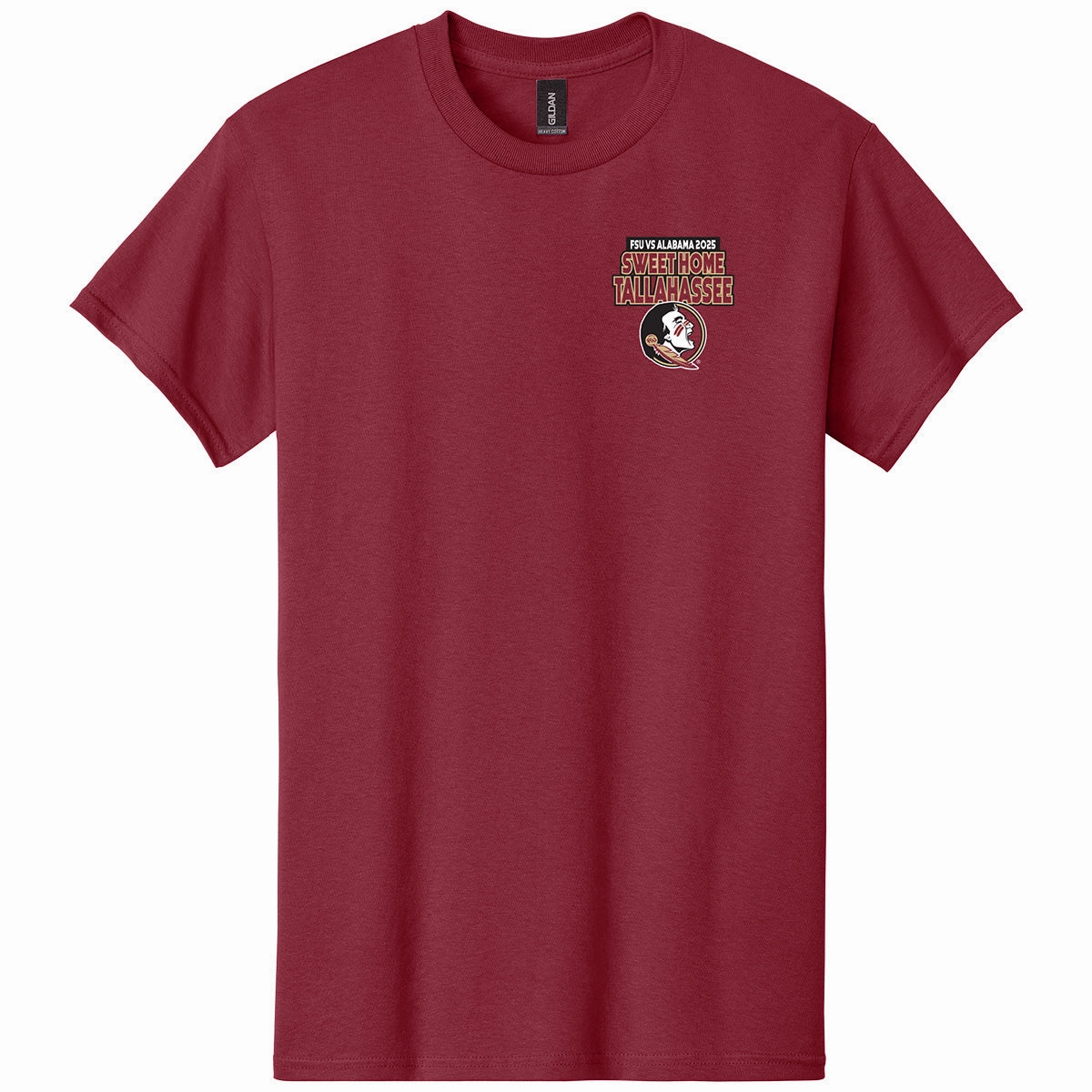 Ragz Men's Sweet Home Tallahassee/Alabama Score Design Short Sleeve T-shirt - Garnet Easy Comfort