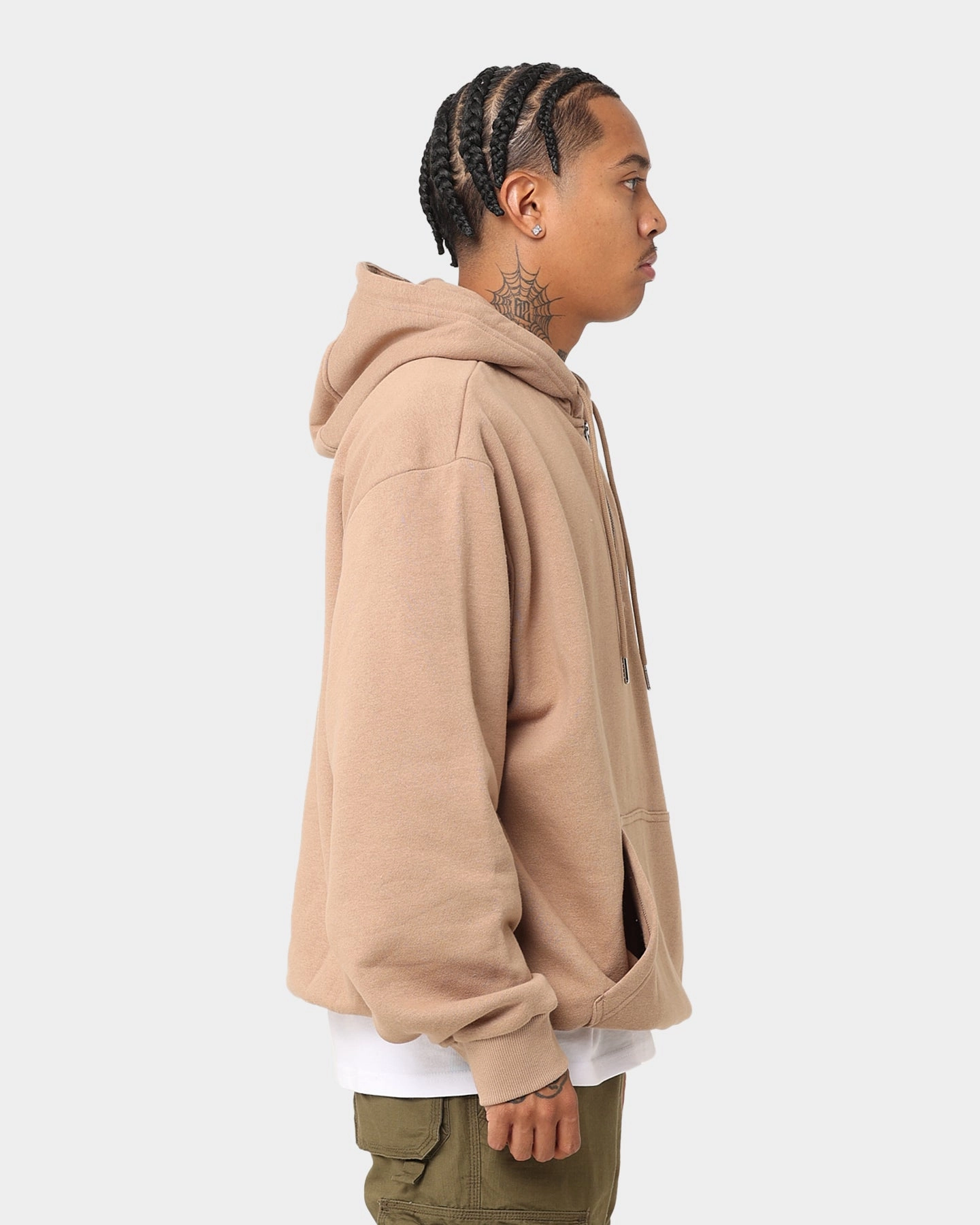 Stretchable Material Easy Care New Era Los Angeles Dodgers Quarter Zip Sleeve Script Hoodie Khaki/Black