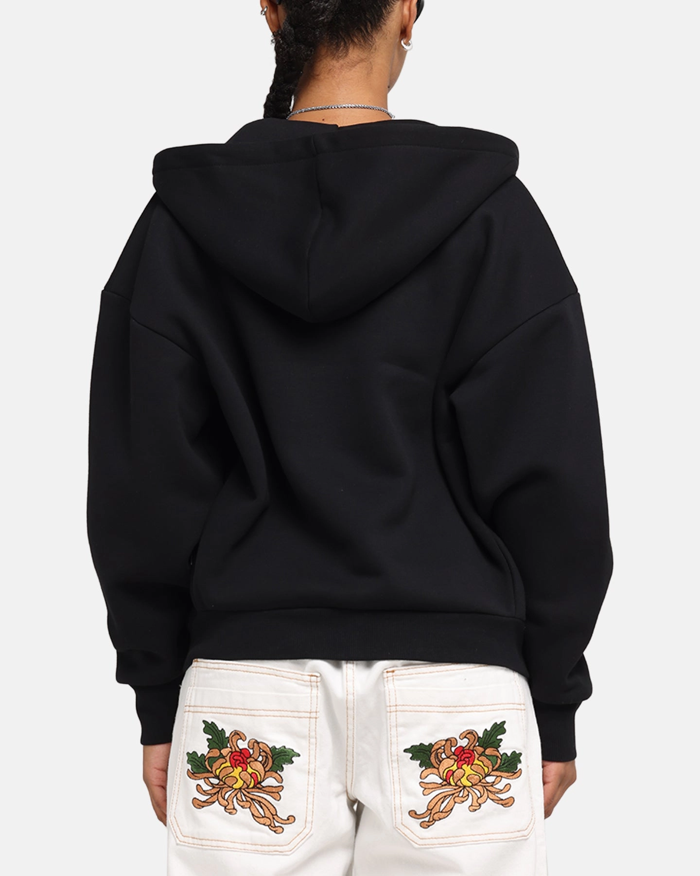 Smart Ed Hardy Eagle Rhinestone Zip Hoodie Black