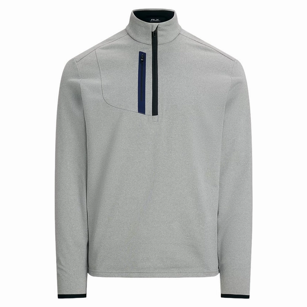 Non Slip Collar Ralph Lauren Luxury Performance Driver 1/4 Zip Golf Pullover (Houndstooth) Andover Heather - SP25 Men