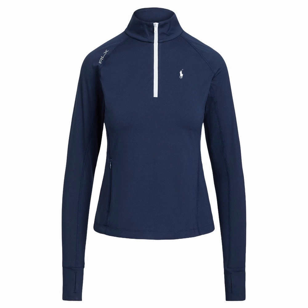 Magnetic Closure Options Ralph Lauren Stretch Jersey UV 1/4 Zip Golf Pullover Refined Navy - FW24 Women