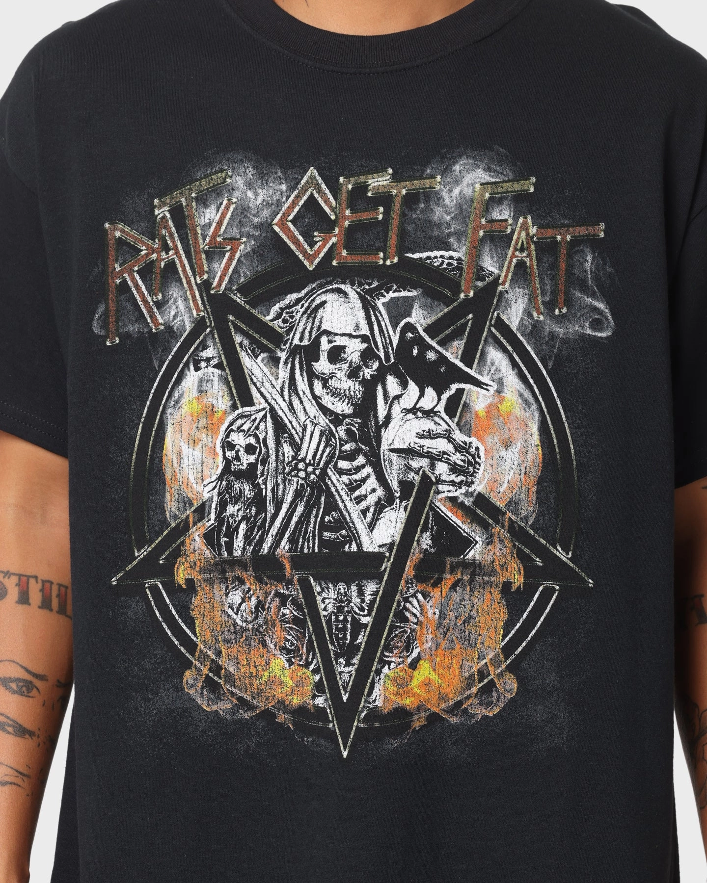 Rats Get Fat American Tour Vintage T-Shirt Black Flattering Cut Beach Wear