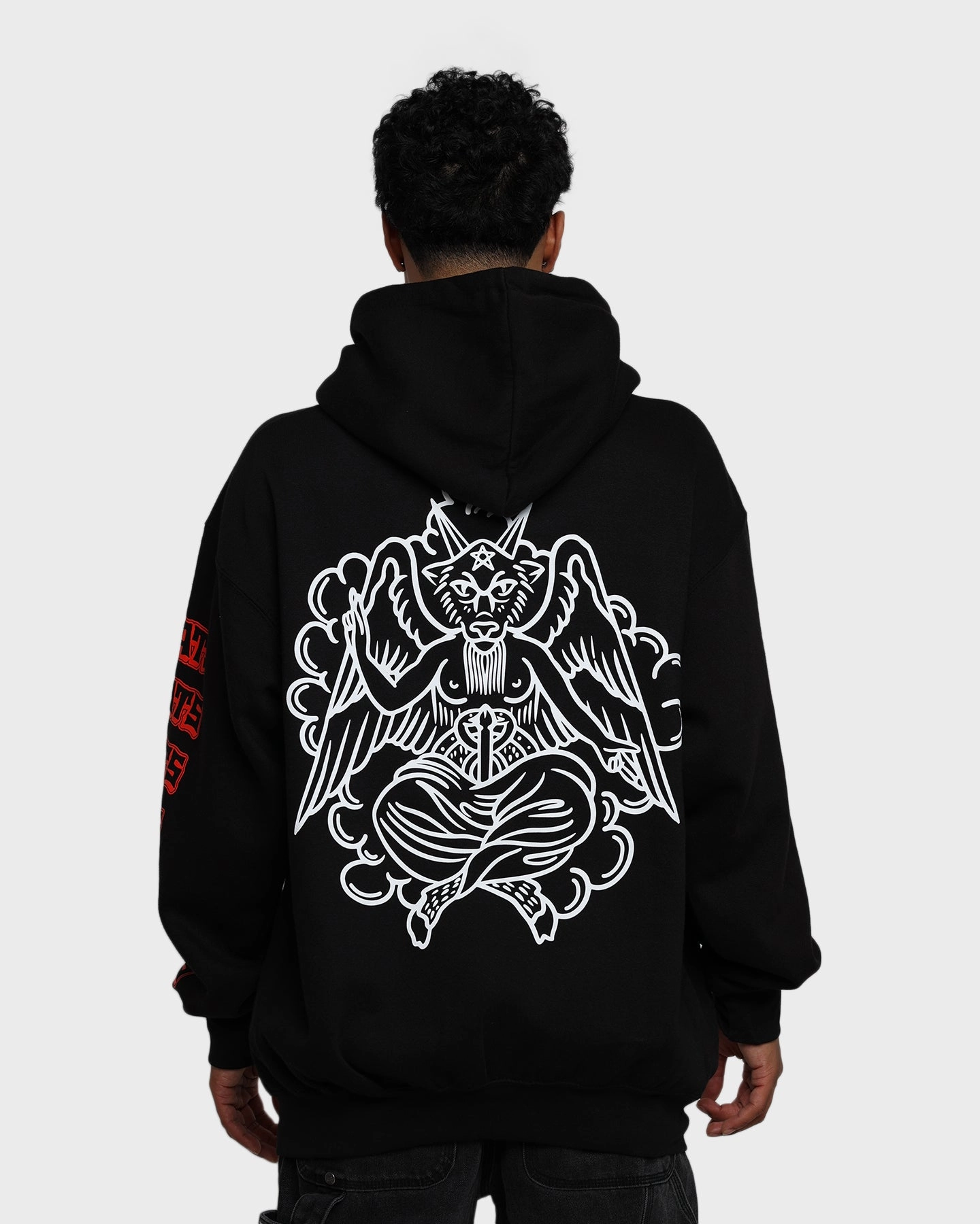 Rats Get Fat Baphomet Hoodie Black Elastic Cuff Mechanism