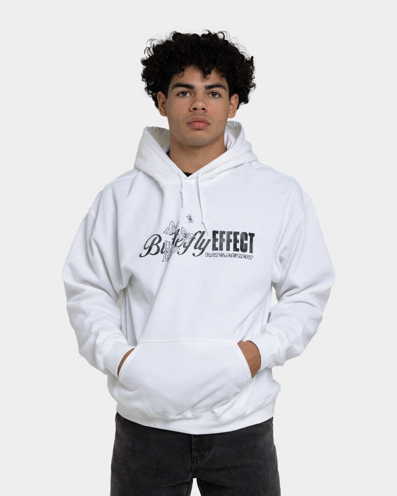 Work Layer Envision Rats Get Fat Butterfly Effect Hoodie White