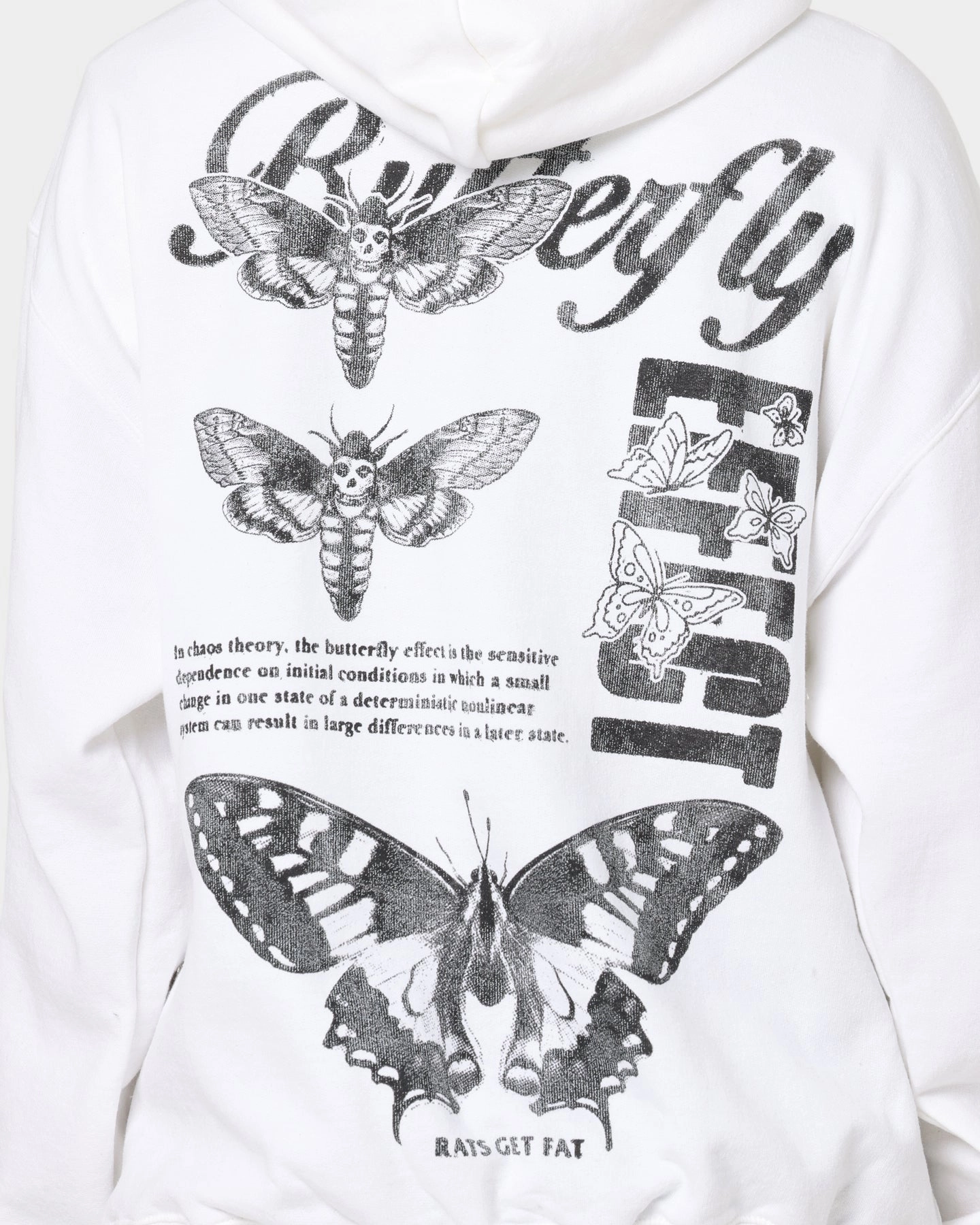 Rats Get Fat Butterfly Effect Hoodie White Windproof Wear Bargain