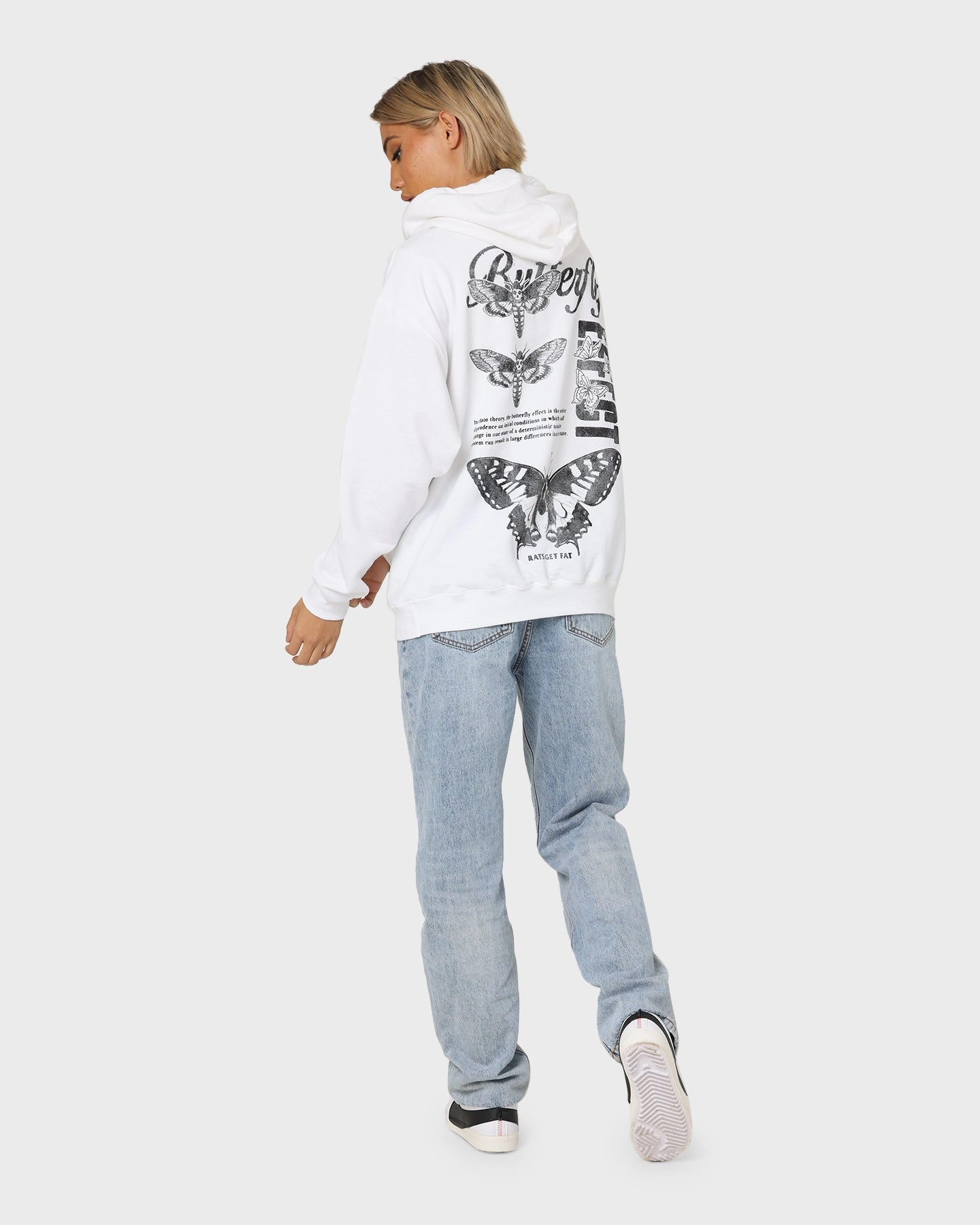 Rats Get Fat Butterfly Effect Hoodie White Choice Shawl