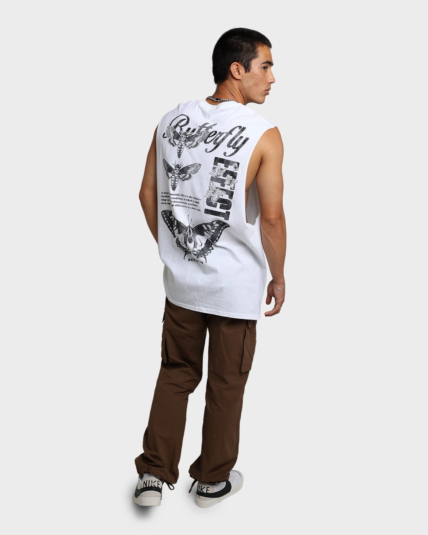 Light Outfit All-Season Comfort Rats Get Fat Butterfly Effect Muscle T-Shirt White