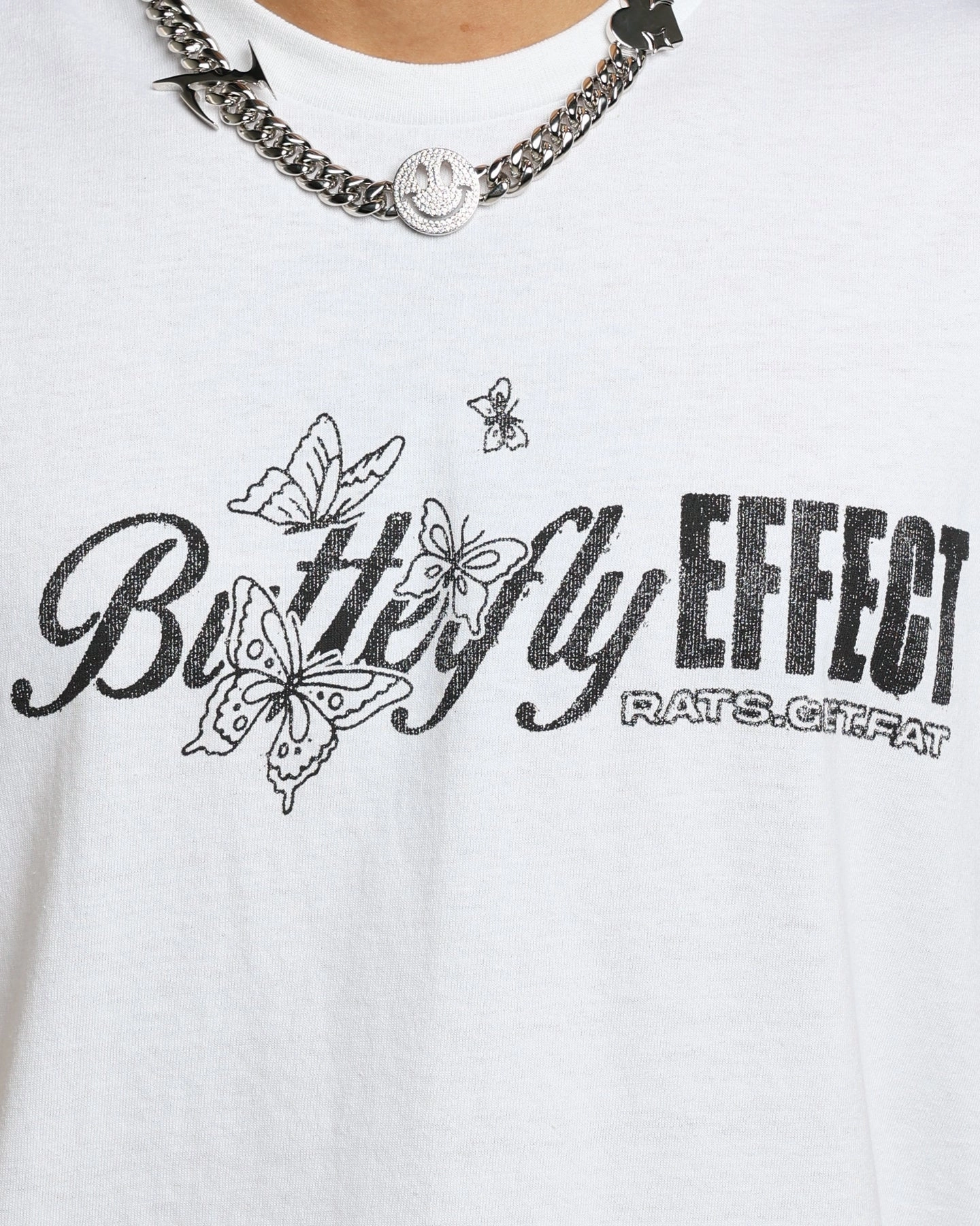 Cozy Design Rats Get Fat Butterfly Effect Muscle T-Shirt White