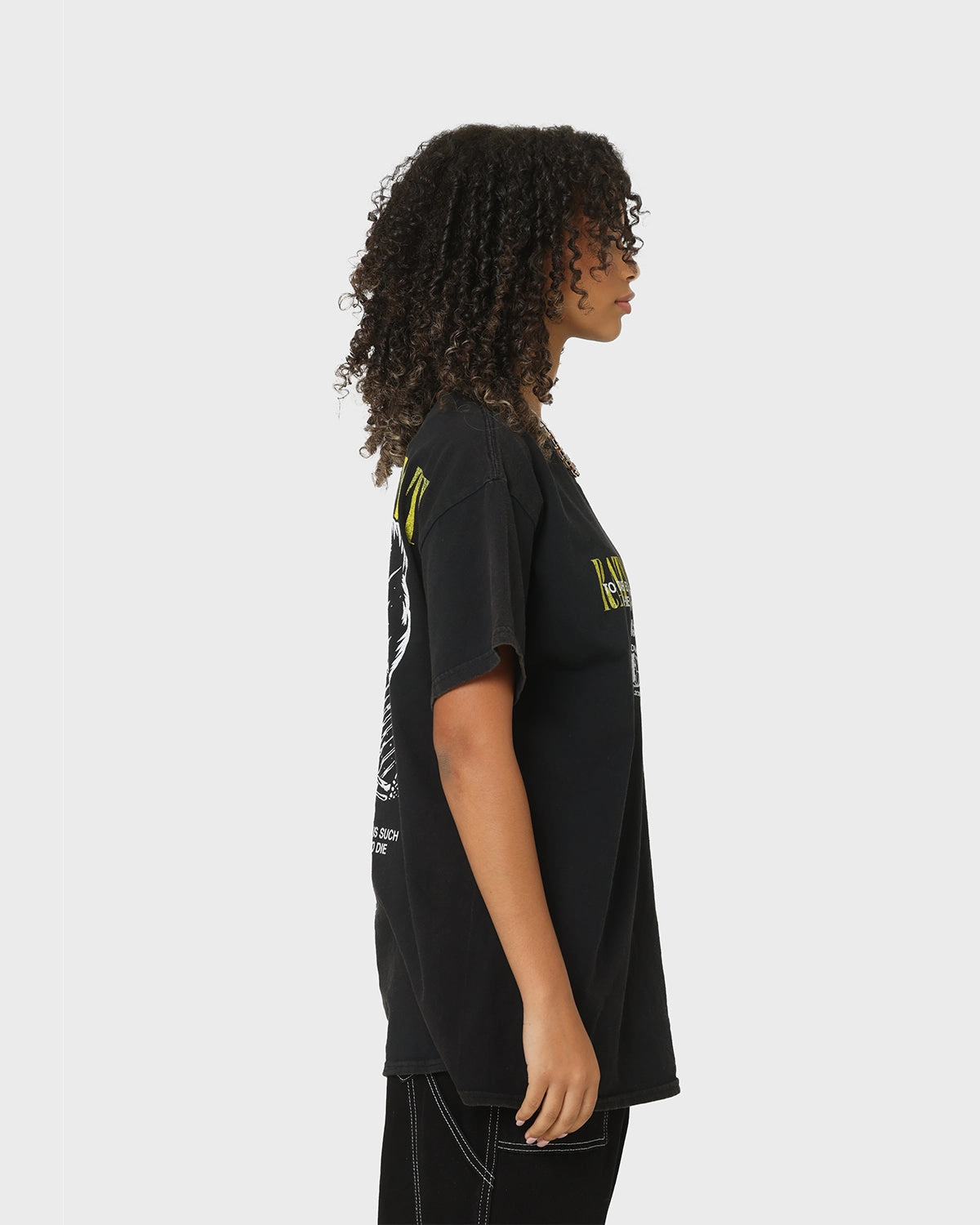 Rats Get Fat By Your Side Vintage T-Shirt Black Wash Comfortable texture