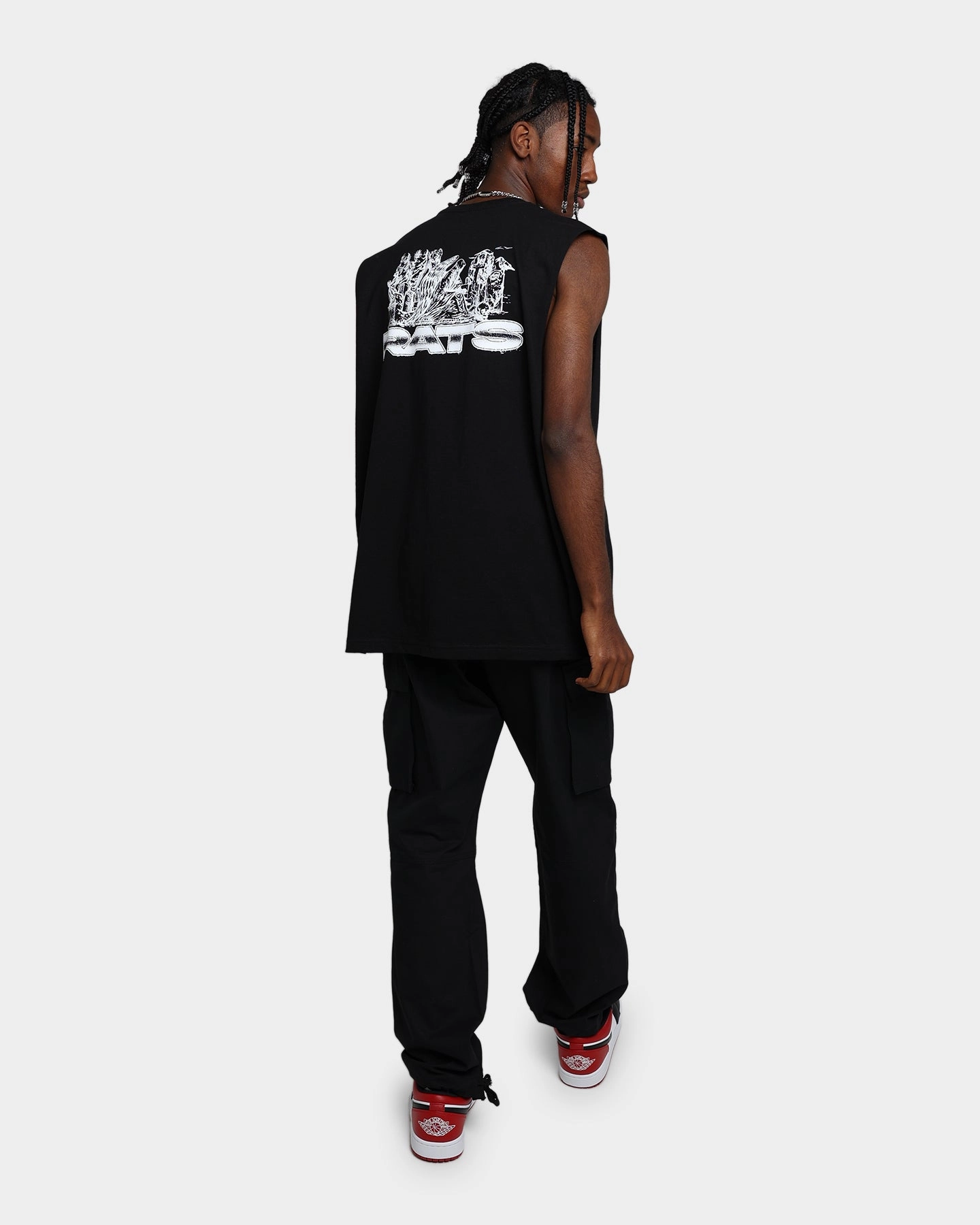 Trendy Casual Wear Rats Get Fat Memorial Muscle T-Shirt Black