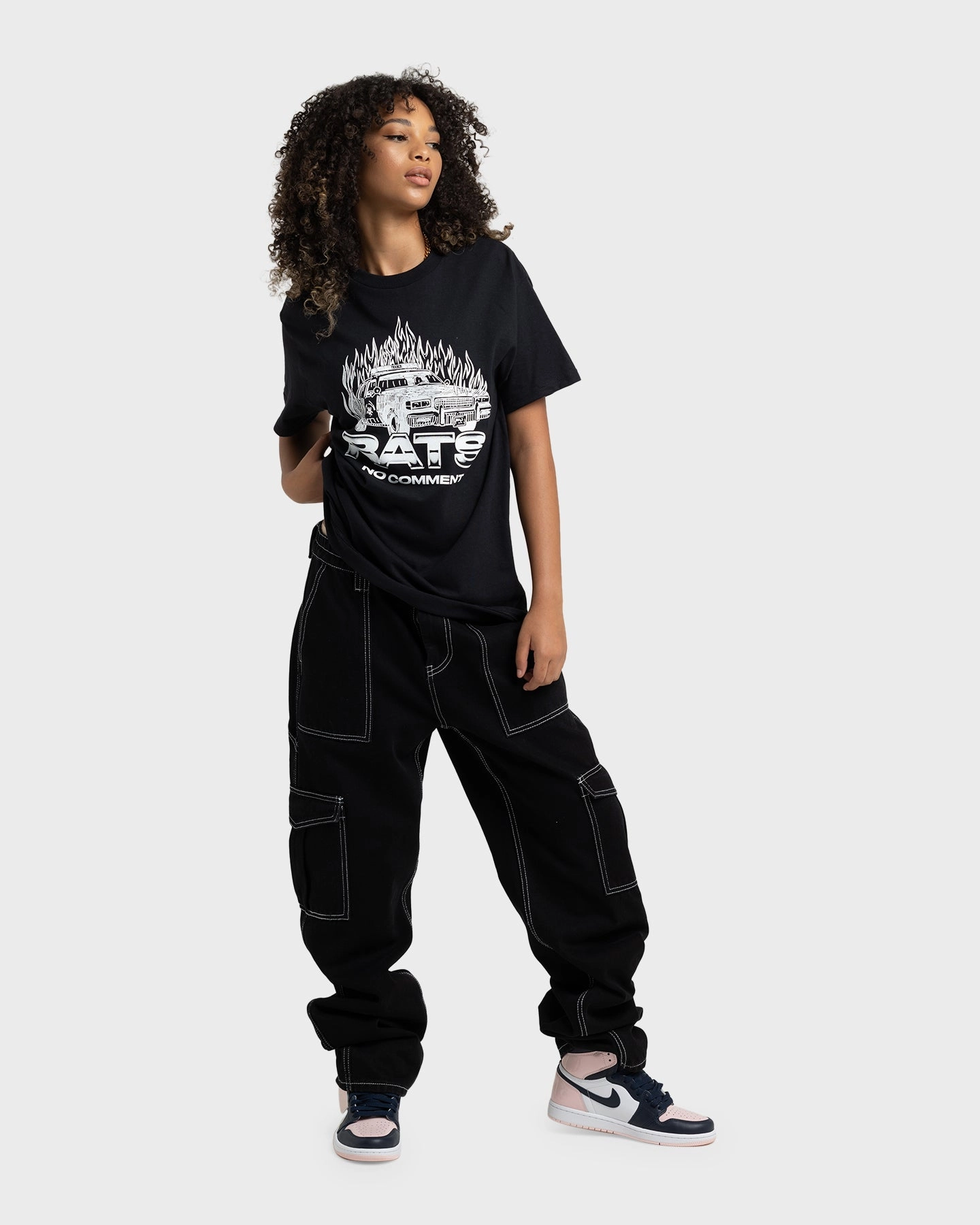 Biodegradable Options Fashionable Fit Rats Get Fat No Comment T-Shirt Black