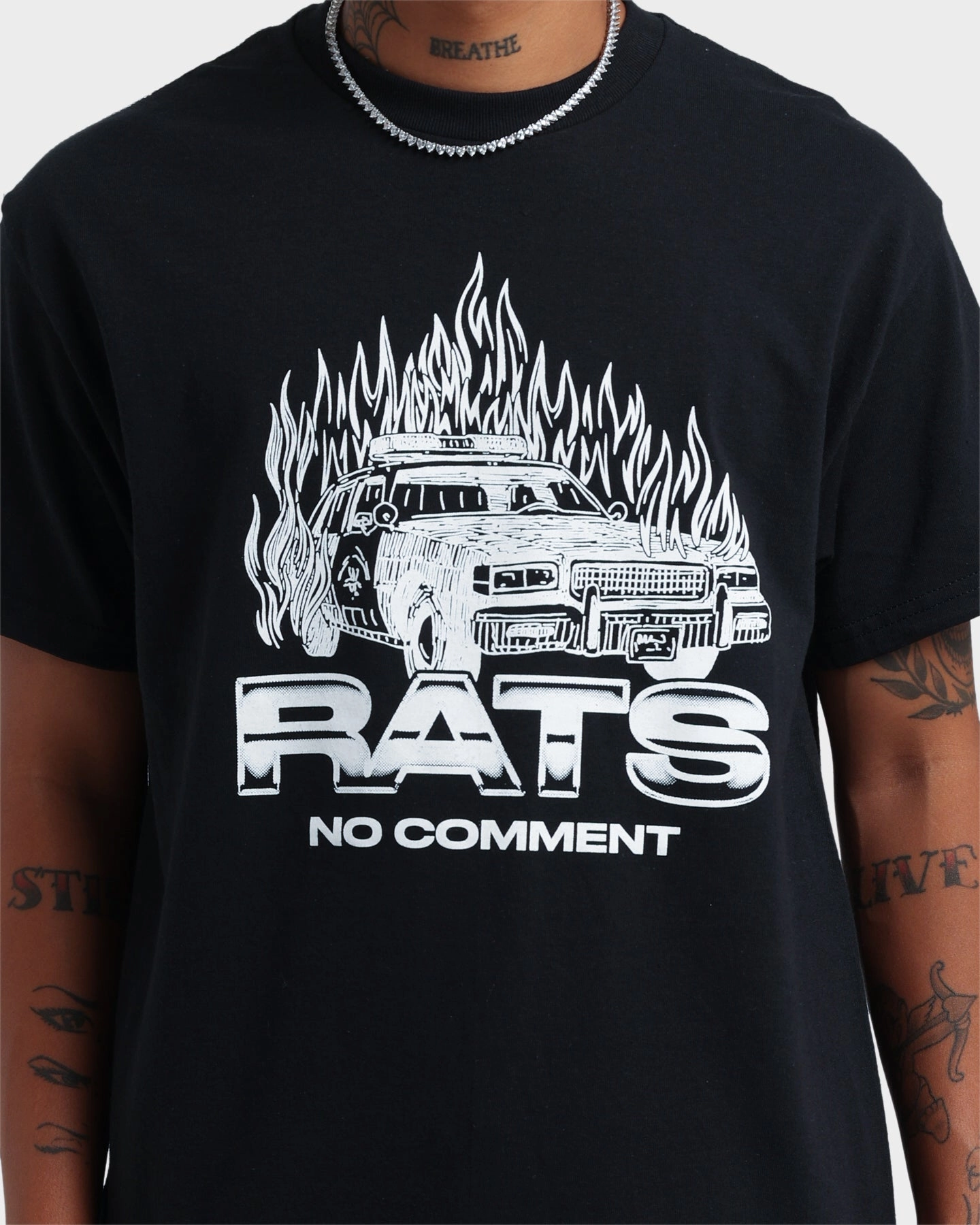 Picnic Slim fit clothing Rats Get Fat No Comment T-Shirt Black