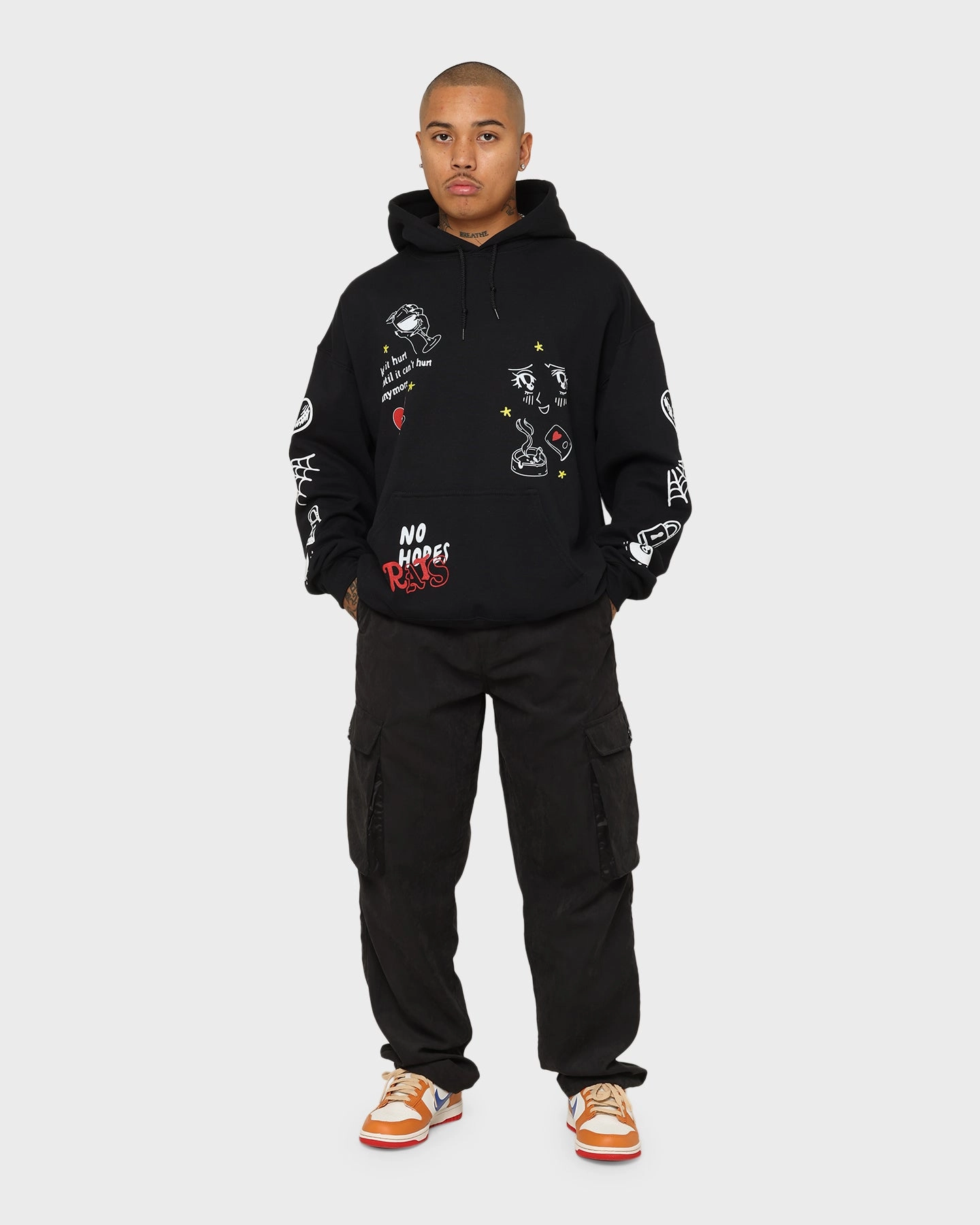 Rats Get Fat No Hope Hoodie Black Impact Absorbing Padding