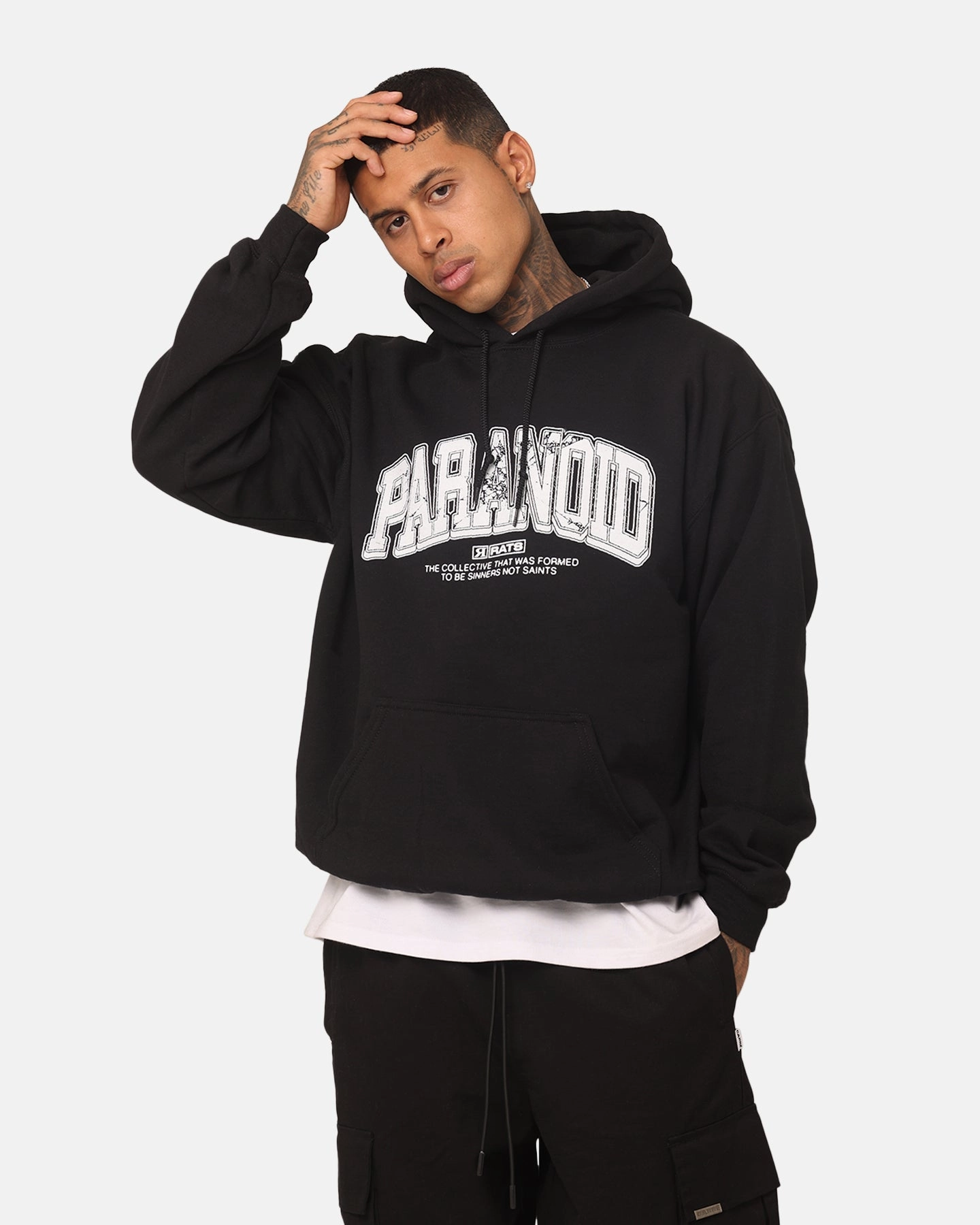 Rats Get Fat Paranoid Hoodie Black Noise Free Fabric Commuter Fit