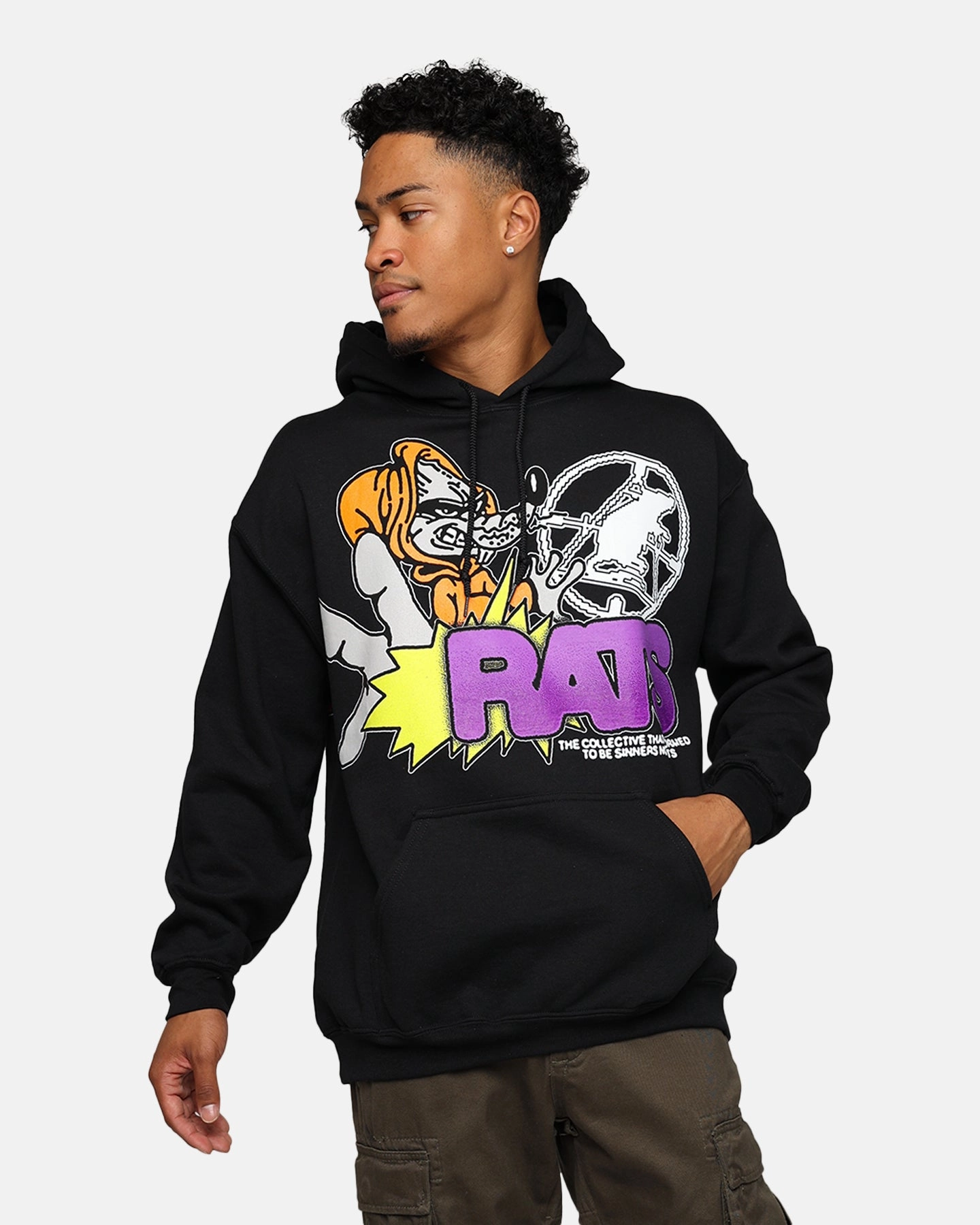 Rats Get Fat Ratpack Hoodie Black AntiPilling Surface Finish