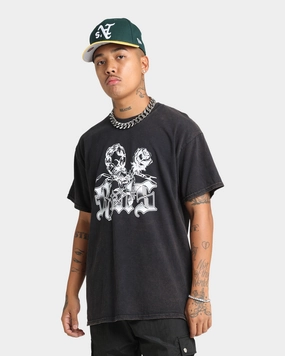 Rats Get Fat Scorpion T-Shirt Black Wash Layered Sleeve