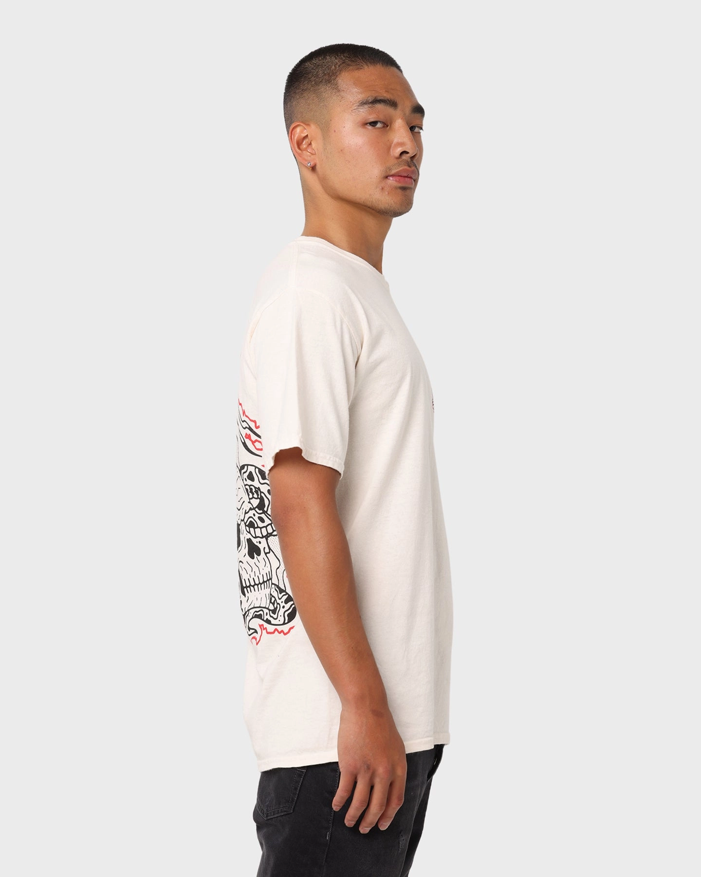Rats Get Fat Serpent Vintage T-Shirt Off White Trendy Layering Summer Comfort