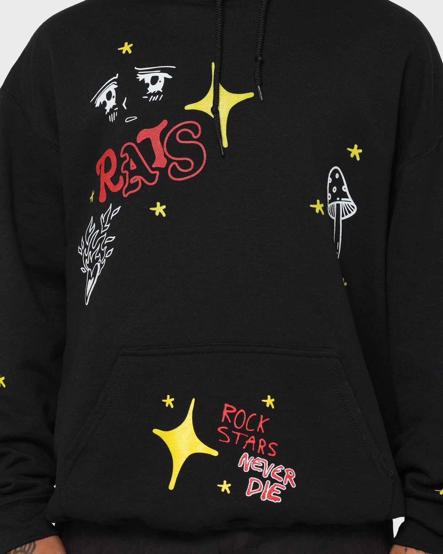Eco Friendly Certified Ceremony Rats Get Fat Sinners Hoodie Black