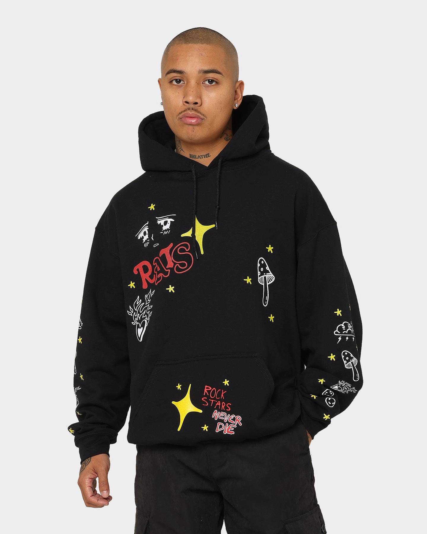 Rats Get Fat Sinners Hoodie Black Badge