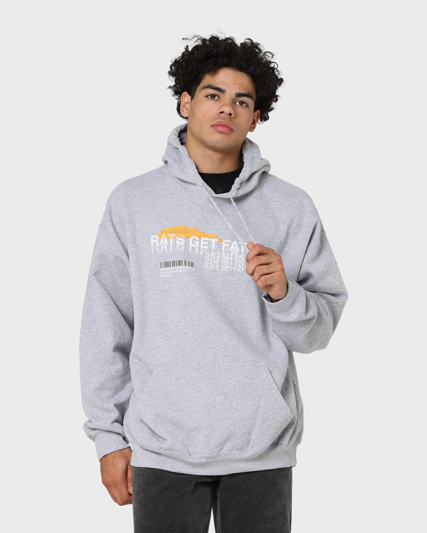 Rats Get Fat Spray Butterfly Hoodie Grey Hear