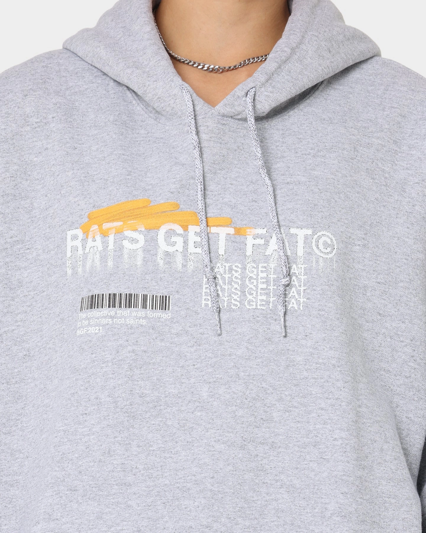 Rats Get Fat Spray Butterfly Hoodie Grey Ribbed Cuffs suitable for charity events
