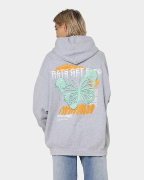 Rats Get Fat Spray Butterfly Hoodie Grey Classic Style Weekend Ready
