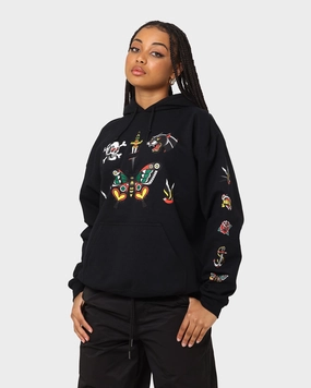 Rats Get Fat Tattoo Print Hoodie Black autumn season VentilatedPanels
